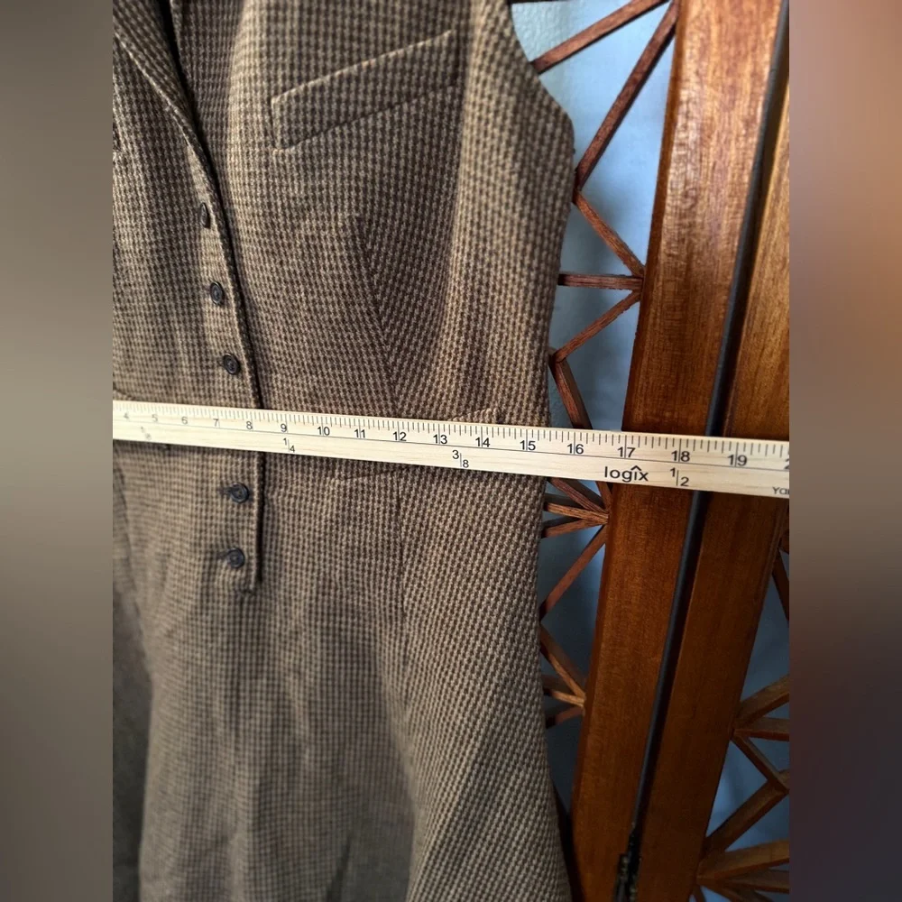 Ralph Lauren Blue Label Vintage Wool Dark Academia Tweed Lined Midi Dress Sz 8 - Picture 7 of 8